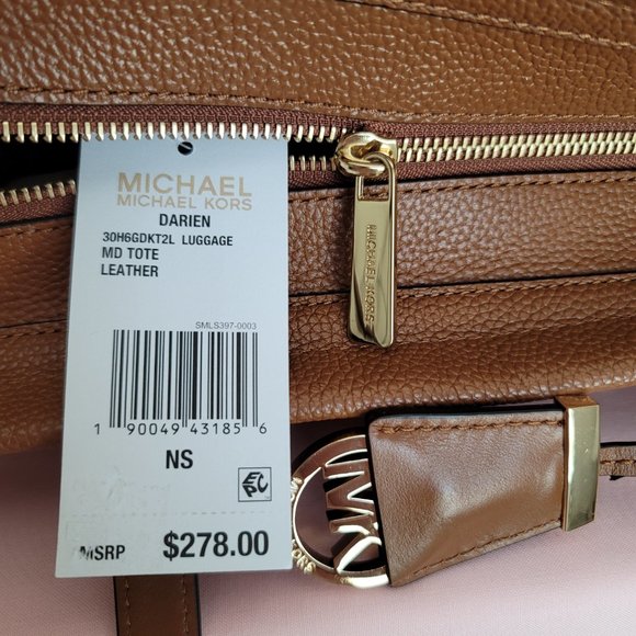 MICHAEL KORS Darien Pebbled Leather Medium Tote w Front Slip Pocket-🎈⭐ - Picture 16 of 16